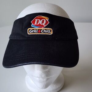 Dairy Queen DQ Grill & Chill Visor Black Embroidered Logo Adjustable Cap Hat